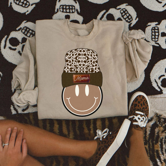 Mama Smiley Face Crewnecks