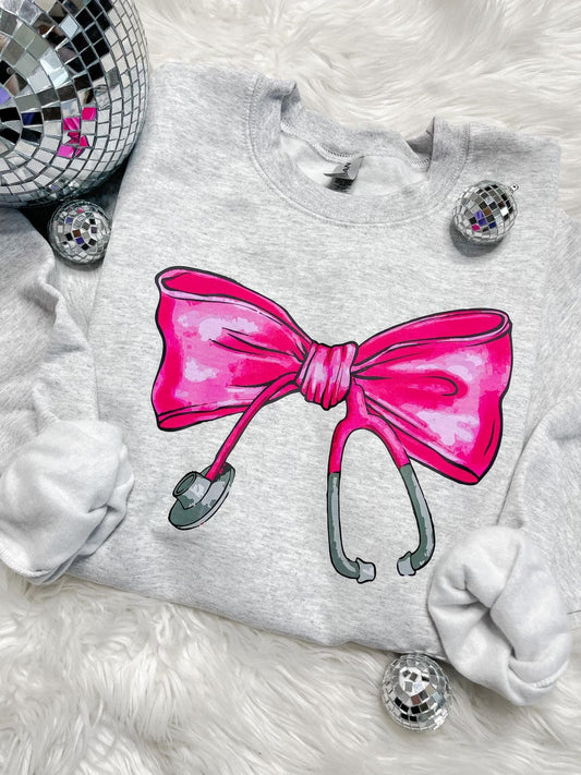 Pink Nurse Bow Sweatshirt