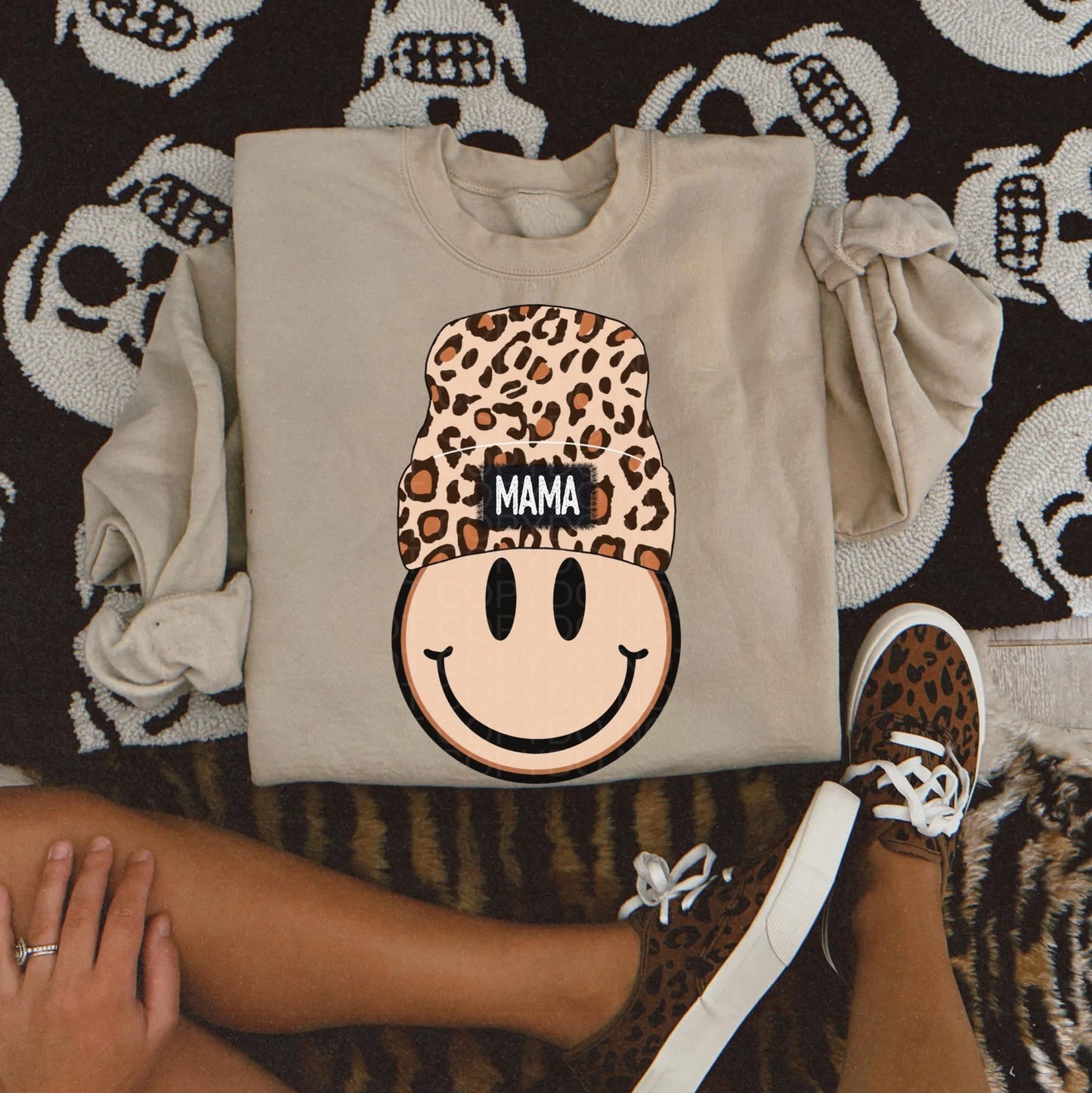 Mama Smiley Face Crewnecks