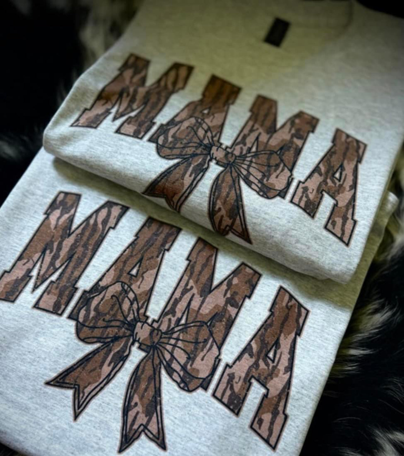 Mama/Wifey Camo Bow Tee