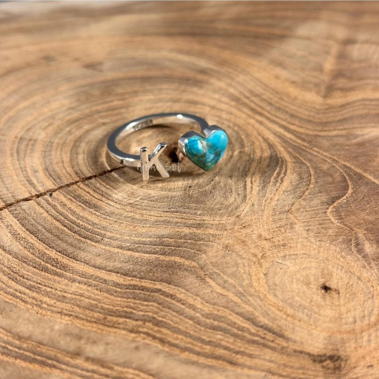 Turquoise Initial Ring