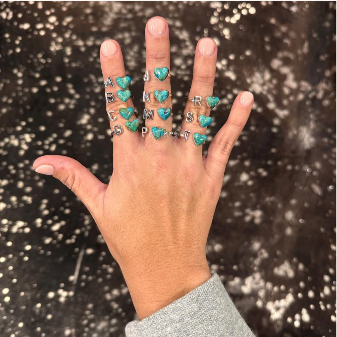 Turquoise Initial Ring