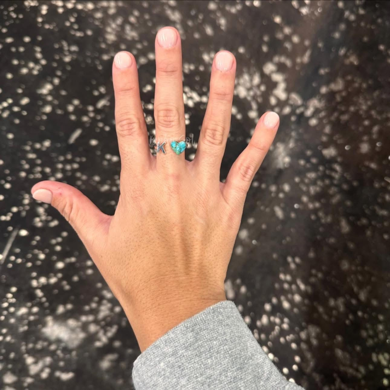 Turquoise Initial Ring